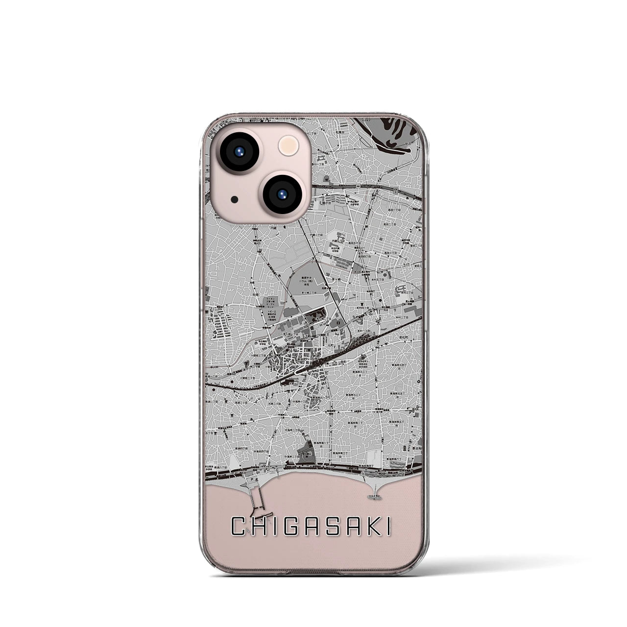 【茅ヶ崎2(神奈川県)】地図柄iPhoneケース(クリアタイプ)