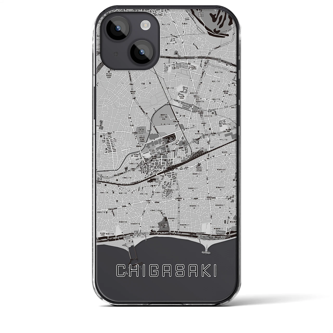 【茅ヶ崎2(神奈川県)】地図柄iPhoneケース(クリアタイプ)