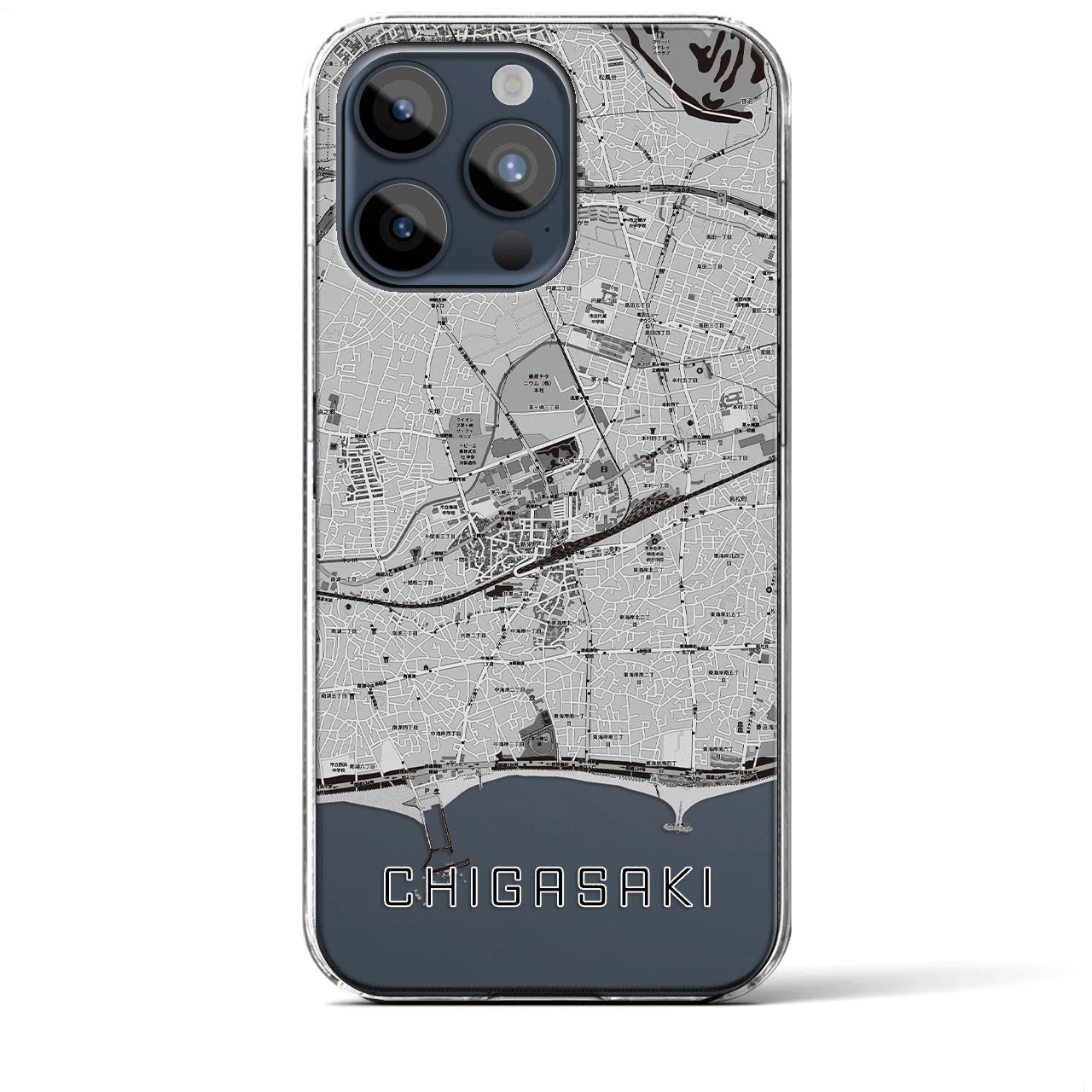 【茅ヶ崎2(神奈川県)】地図柄iPhoneケース(クリアタイプ)