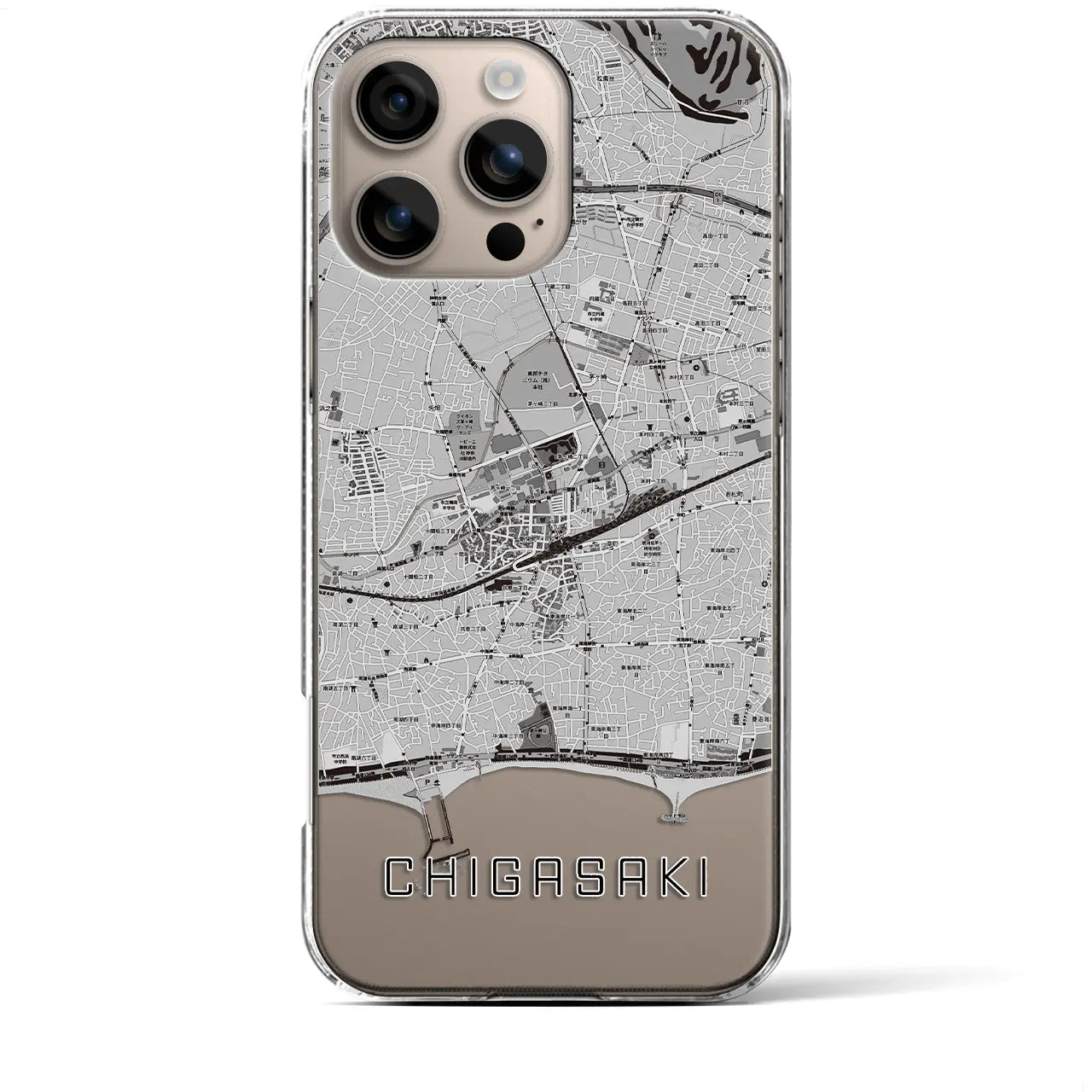 【茅ヶ崎2(神奈川県)】地図柄iPhoneケース(クリアタイプ)