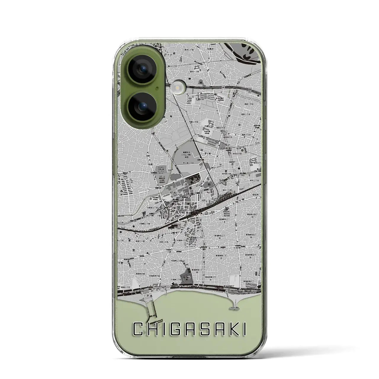 【茅ヶ崎2(神奈川県)】地図柄iPhoneケース(クリアタイプ)