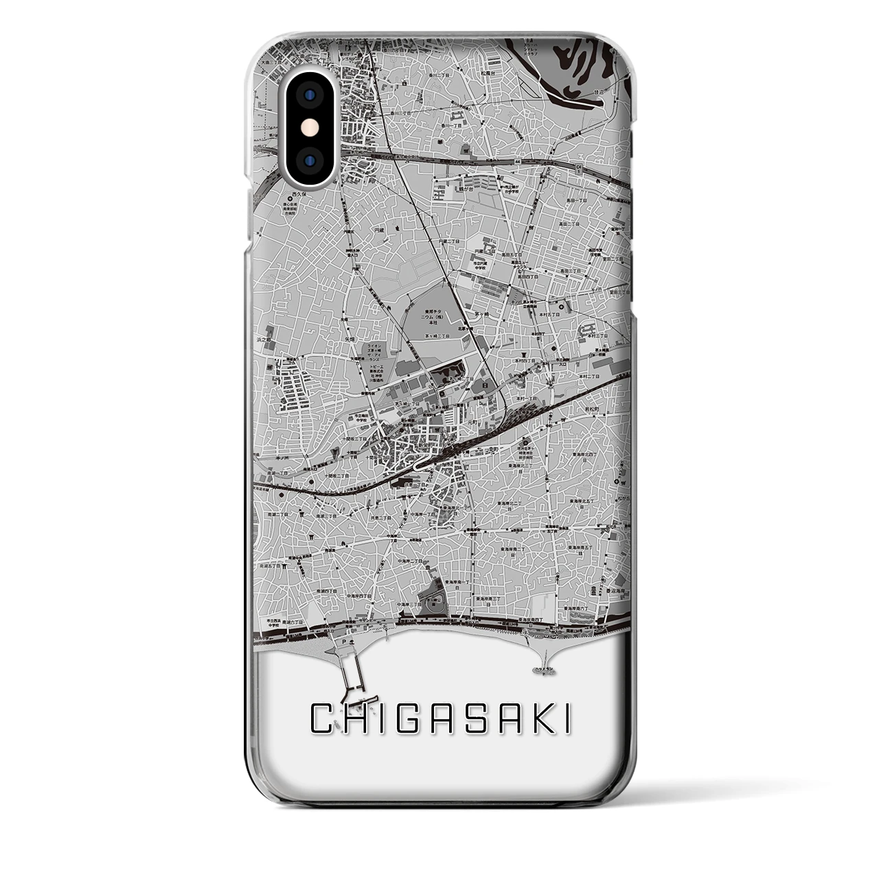 【茅ヶ崎2(神奈川県)】地図柄iPhoneケース(クリアタイプ)