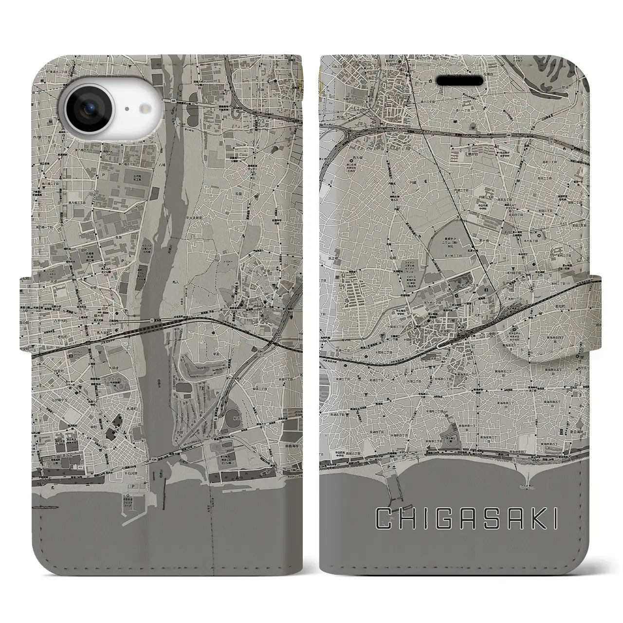 【茅ヶ崎2(神奈川県)】地図柄iPhoneケース(手帳タイプ)