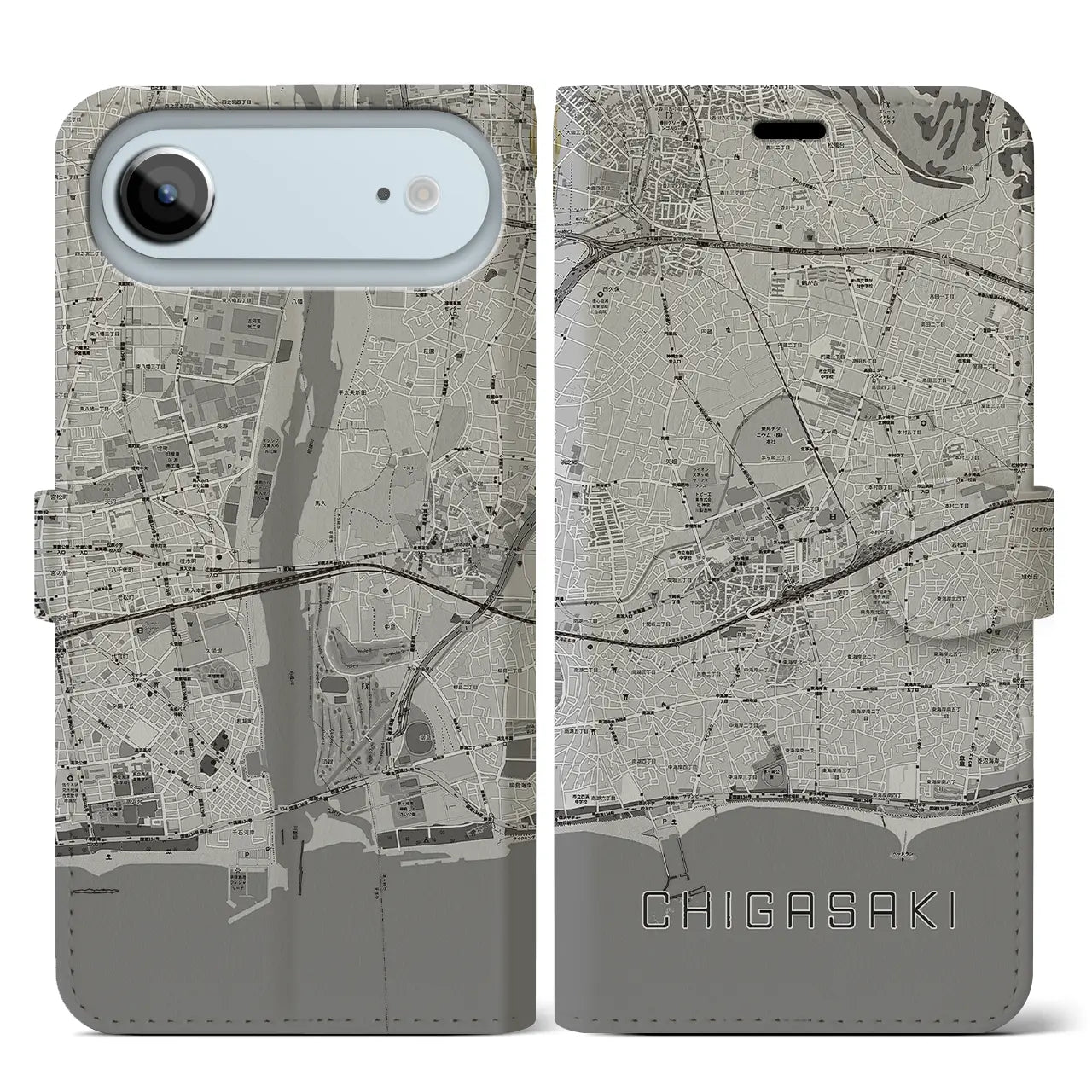 【茅ヶ崎2(神奈川県)】地図柄iPhoneケース(手帳タイプ)