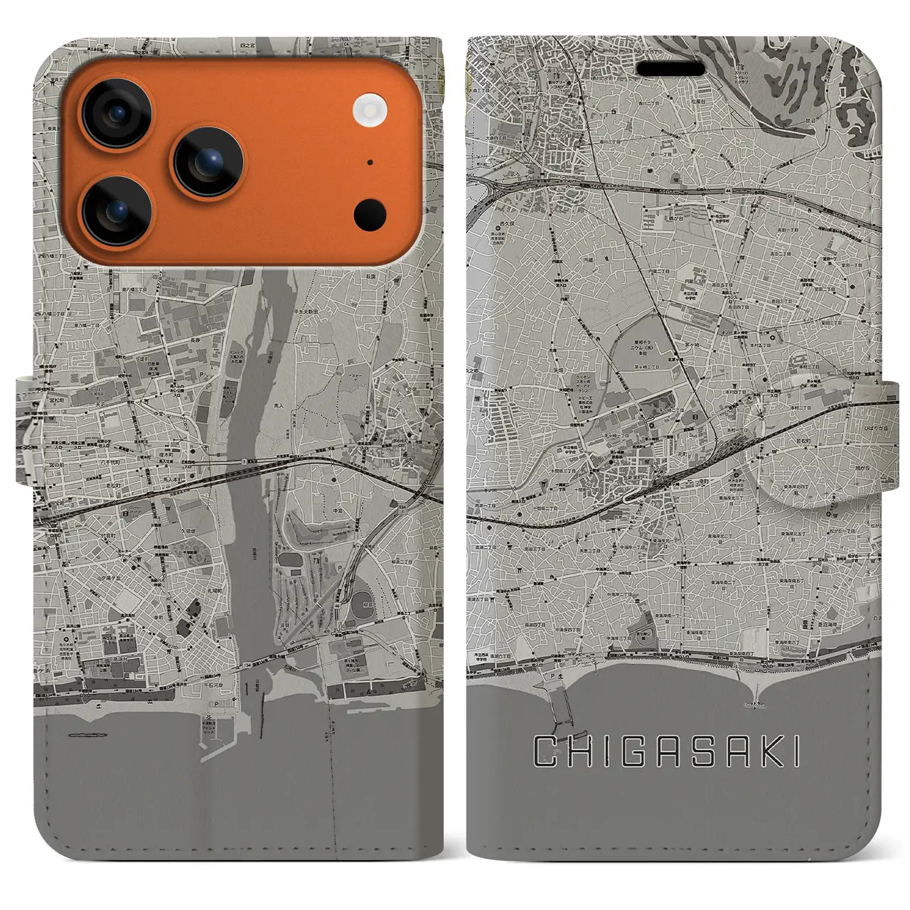 【茅ヶ崎2(神奈川県)】地図柄iPhoneケース(手帳タイプ)