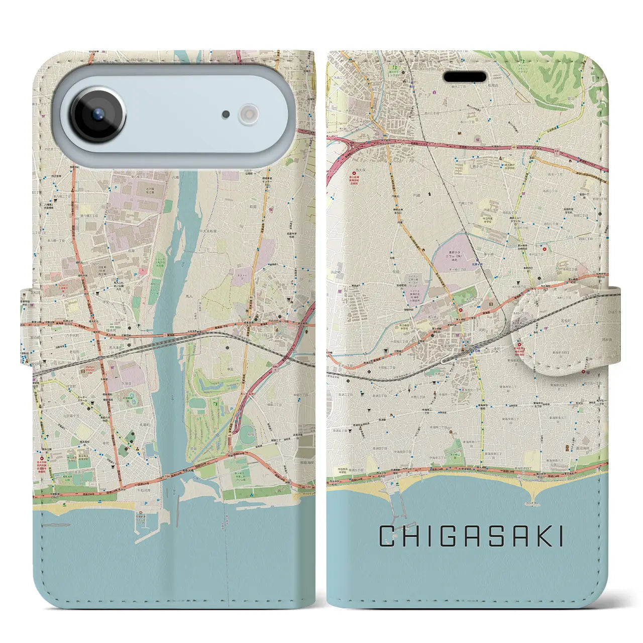 【茅ヶ崎2(神奈川県)】地図柄iPhoneケース(手帳タイプ)