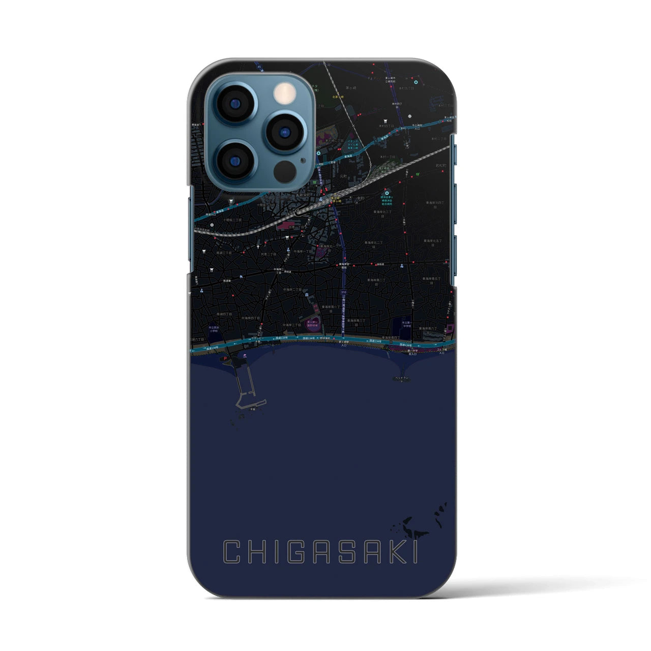 【茅ヶ崎(神奈川県)】地図柄iPhoneケース(バックカバータイプ)