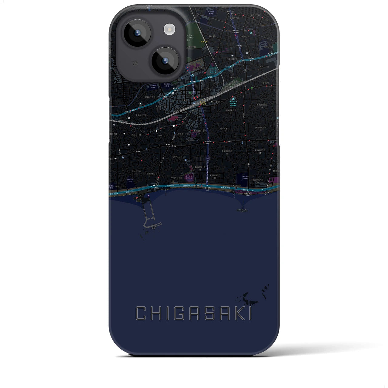 【茅ヶ崎(神奈川県)】地図柄iPhoneケース(バックカバータイプ)