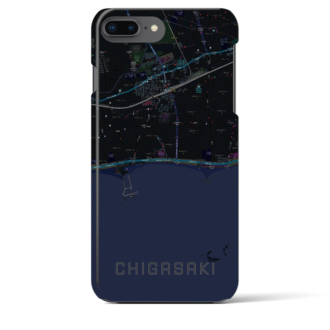 【茅ヶ崎(神奈川県)】地図柄iPhoneケース(バックカバータイプ)