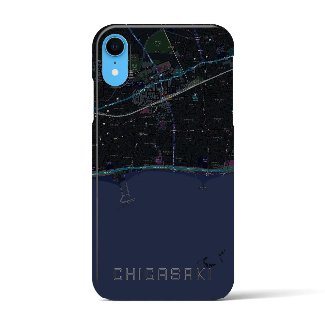 【茅ヶ崎(神奈川県)】地図柄iPhoneケース(バックカバータイプ)