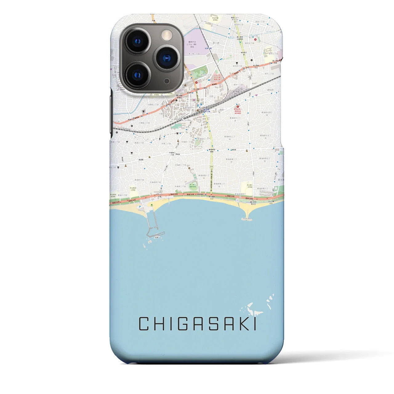 【茅ヶ崎(神奈川県)】地図柄iPhoneケース(バックカバータイプ)