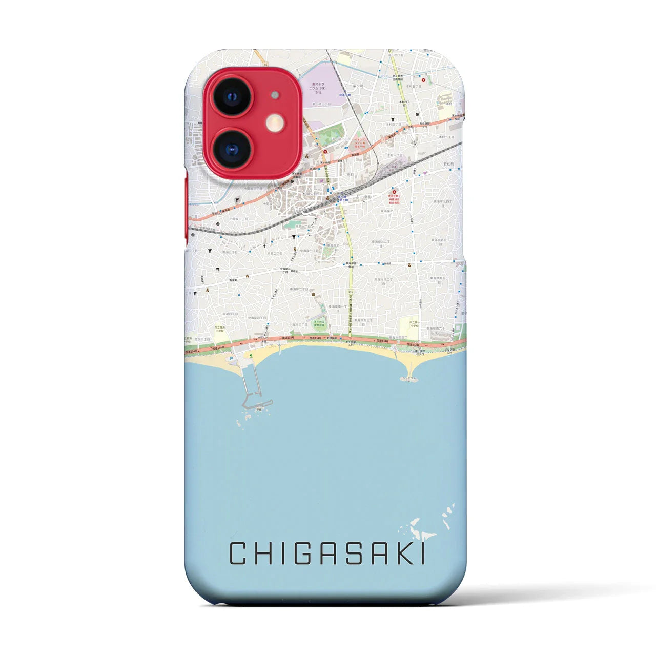 【茅ヶ崎(神奈川県)】地図柄iPhoneケース(バックカバータイプ)