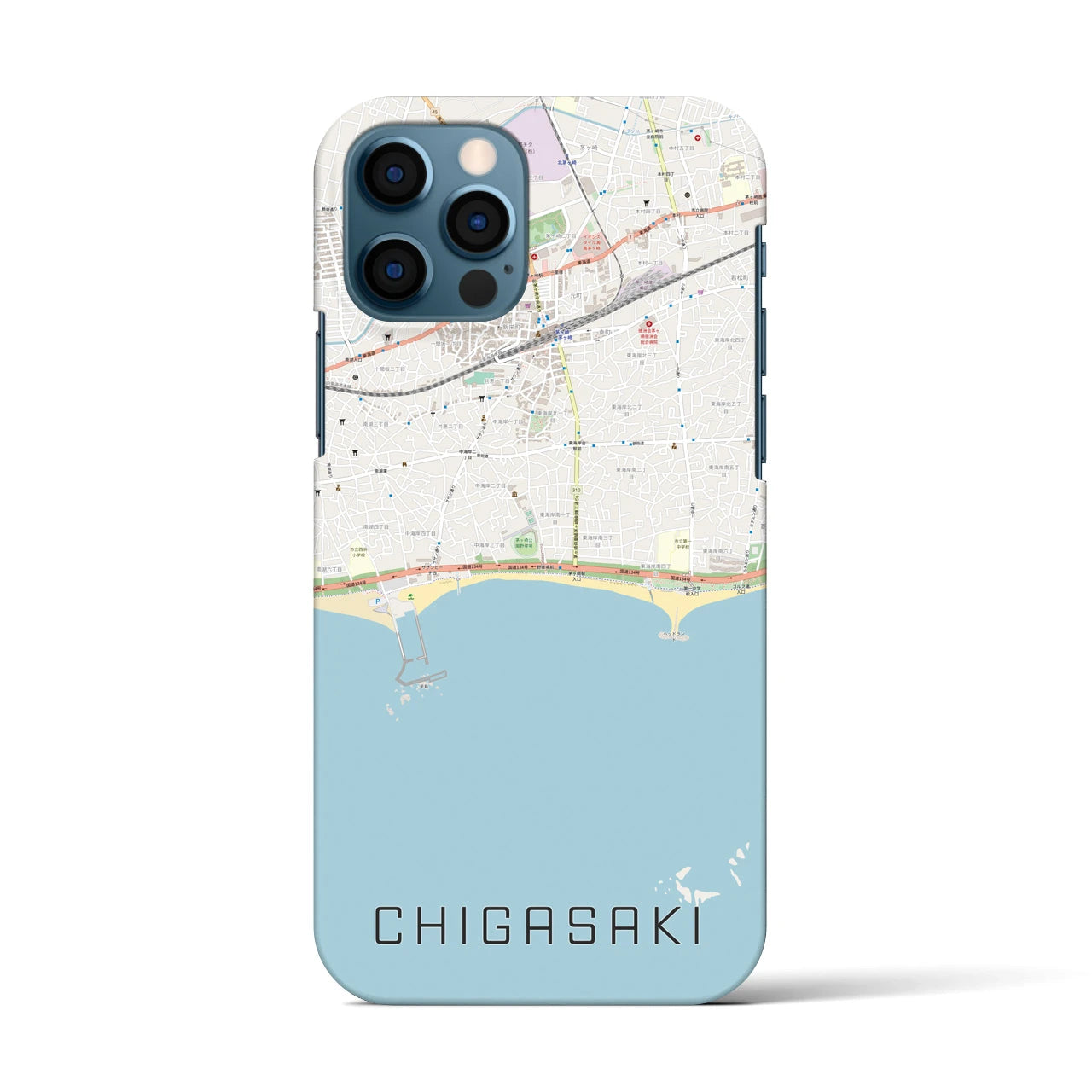 【茅ヶ崎(神奈川県)】地図柄iPhoneケース(バックカバータイプ)