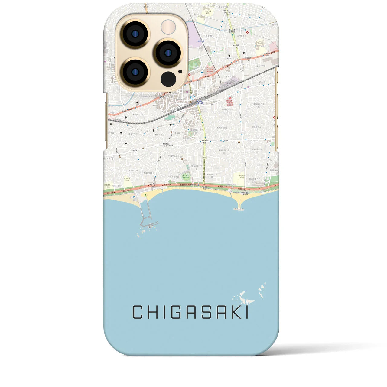 【茅ヶ崎(神奈川県)】地図柄iPhoneケース(バックカバータイプ)