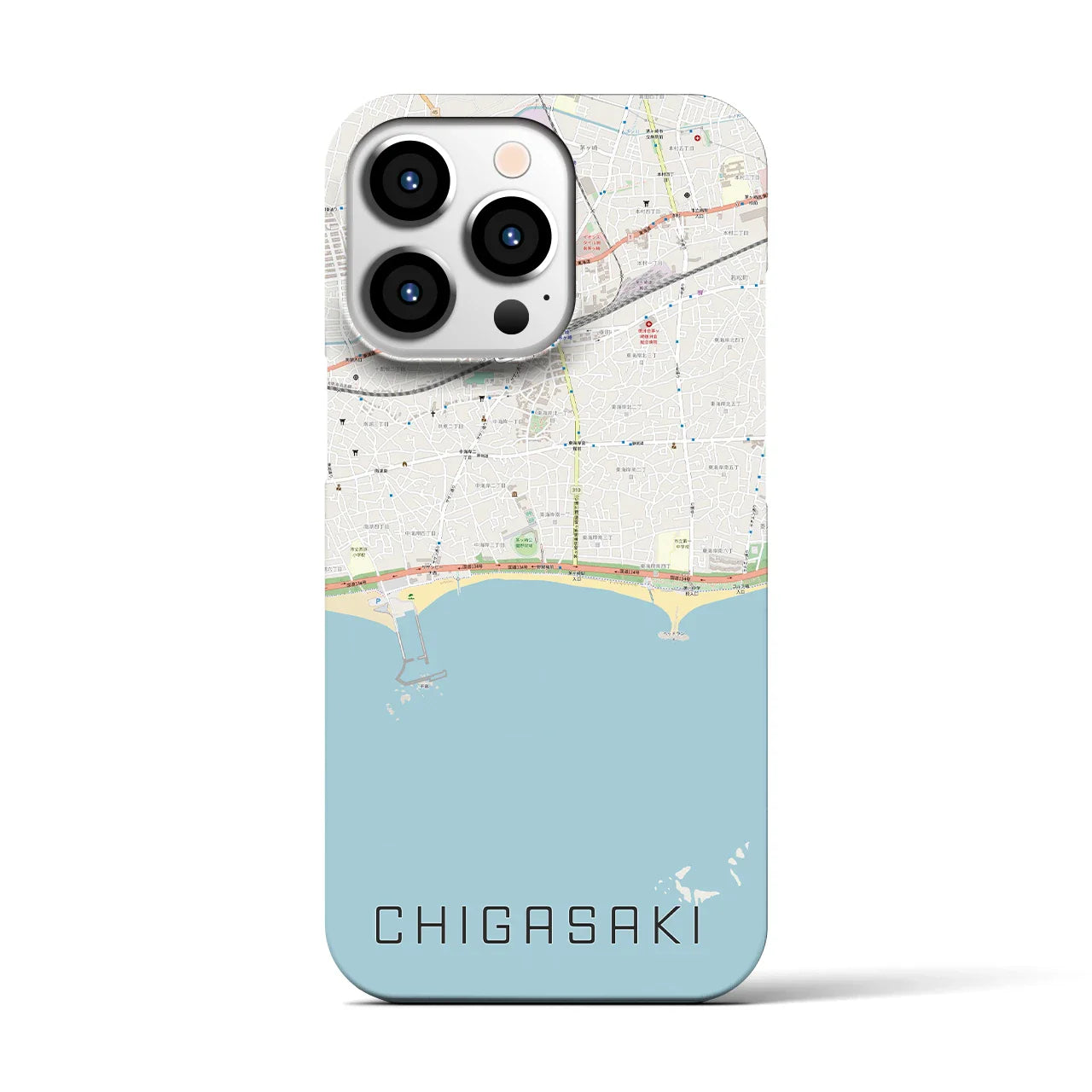 【茅ヶ崎(神奈川県)】地図柄iPhoneケース(バックカバータイプ)