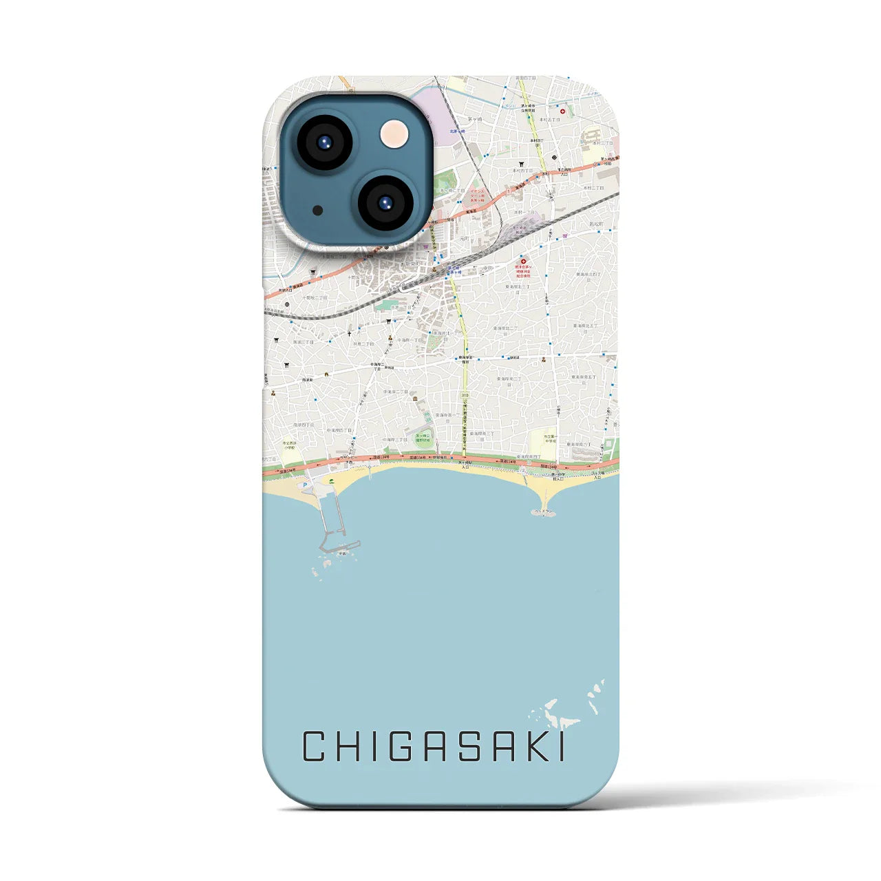 【茅ヶ崎(神奈川県)】地図柄iPhoneケース(バックカバータイプ)