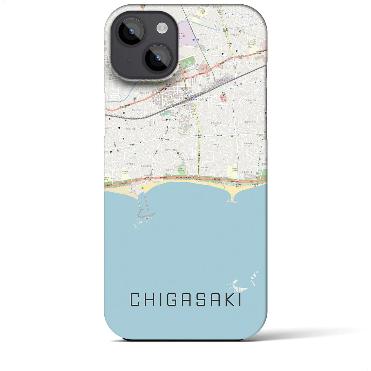 【茅ヶ崎(神奈川県)】地図柄iPhoneケース(バックカバータイプ)