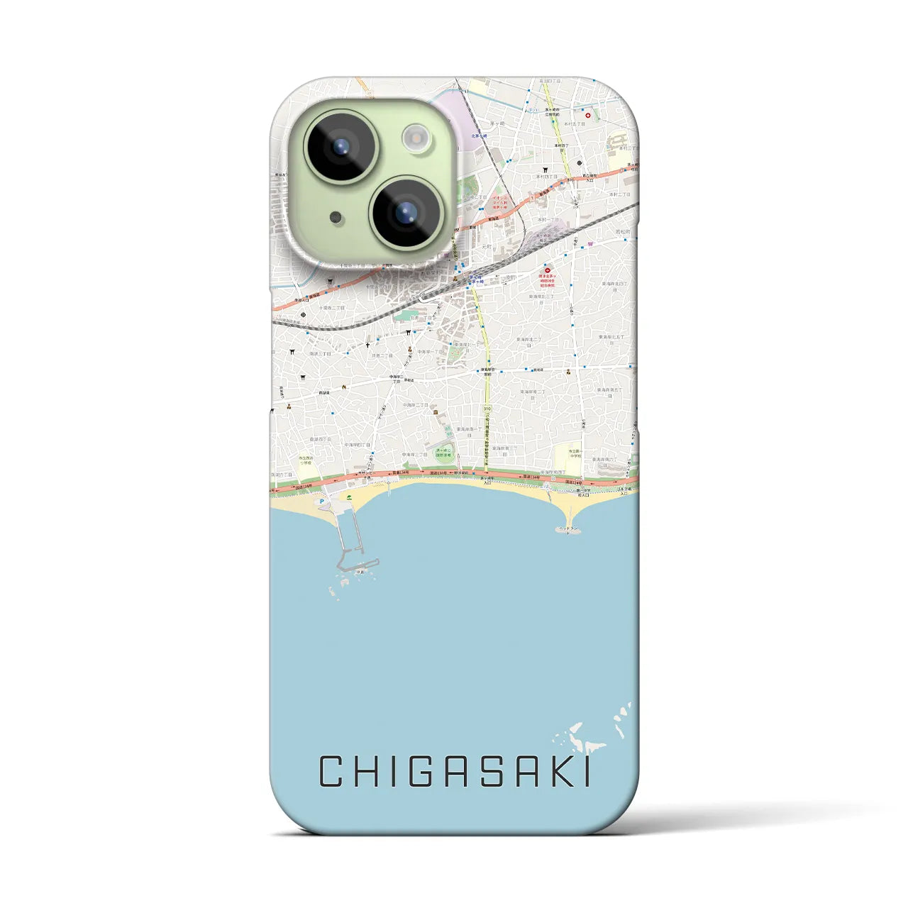 【茅ヶ崎(神奈川県)】地図柄iPhoneケース(バックカバータイプ)