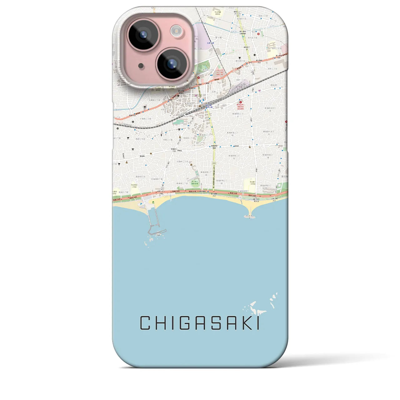 【茅ヶ崎(神奈川県)】地図柄iPhoneケース(バックカバータイプ)