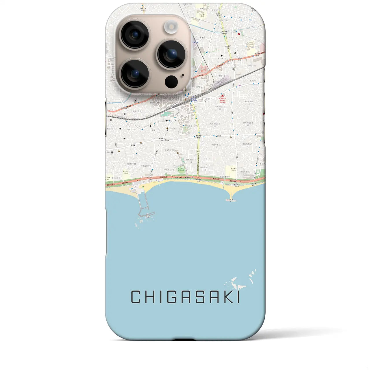 【茅ヶ崎(神奈川県)】地図柄iPhoneケース(バックカバータイプ)
