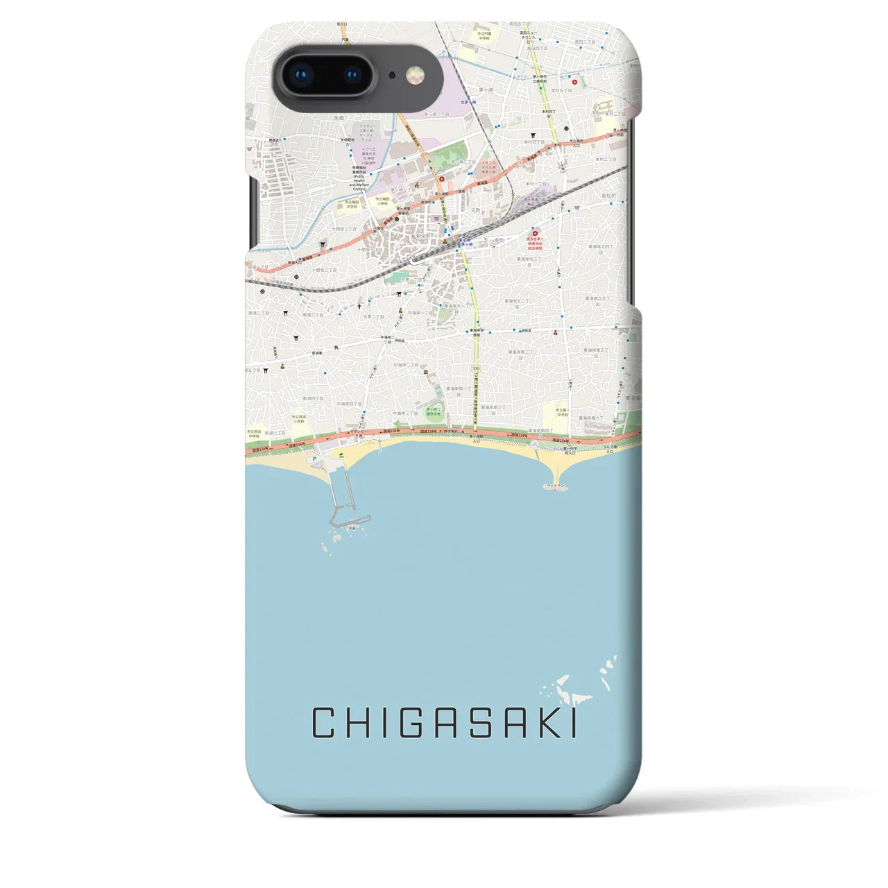 【茅ヶ崎(神奈川県)】地図柄iPhoneケース(バックカバータイプ)