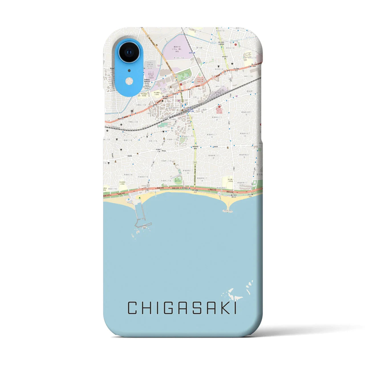 【茅ヶ崎(神奈川県)】地図柄iPhoneケース(バックカバータイプ)