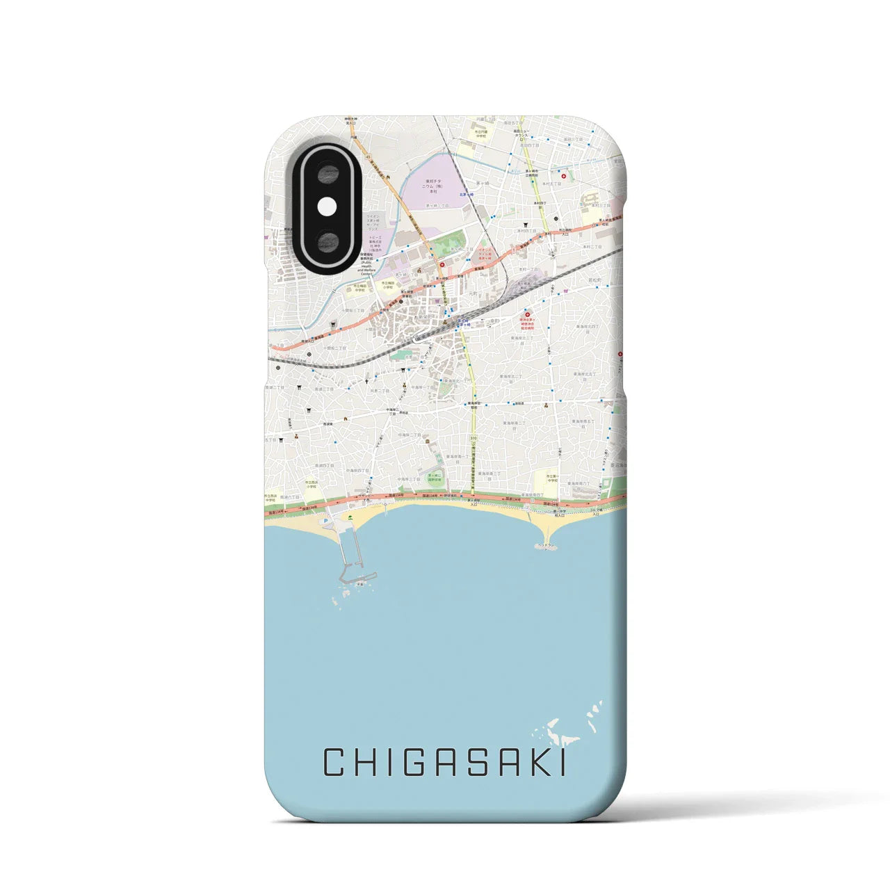 【茅ヶ崎(神奈川県)】地図柄iPhoneケース(バックカバータイプ)