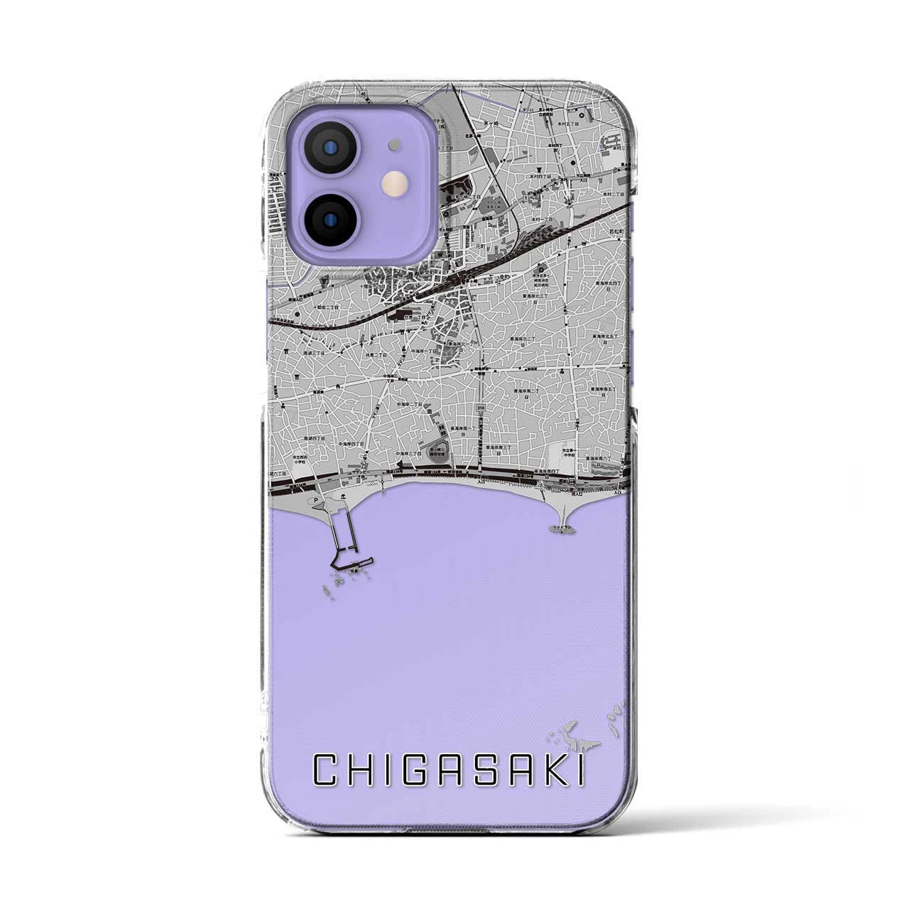 【茅ヶ崎(神奈川県)】地図柄iPhoneケース(クリアタイプ)