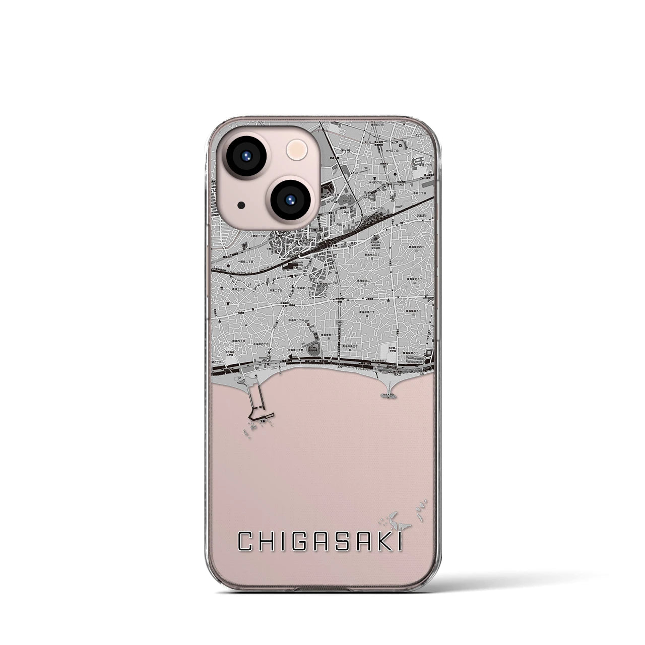 【茅ヶ崎(神奈川県)】地図柄iPhoneケース(クリアタイプ)