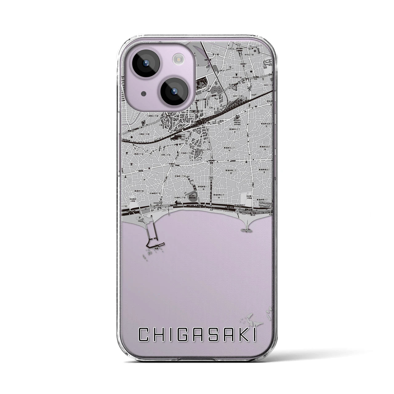 【茅ヶ崎(神奈川県)】地図柄iPhoneケース(クリアタイプ)