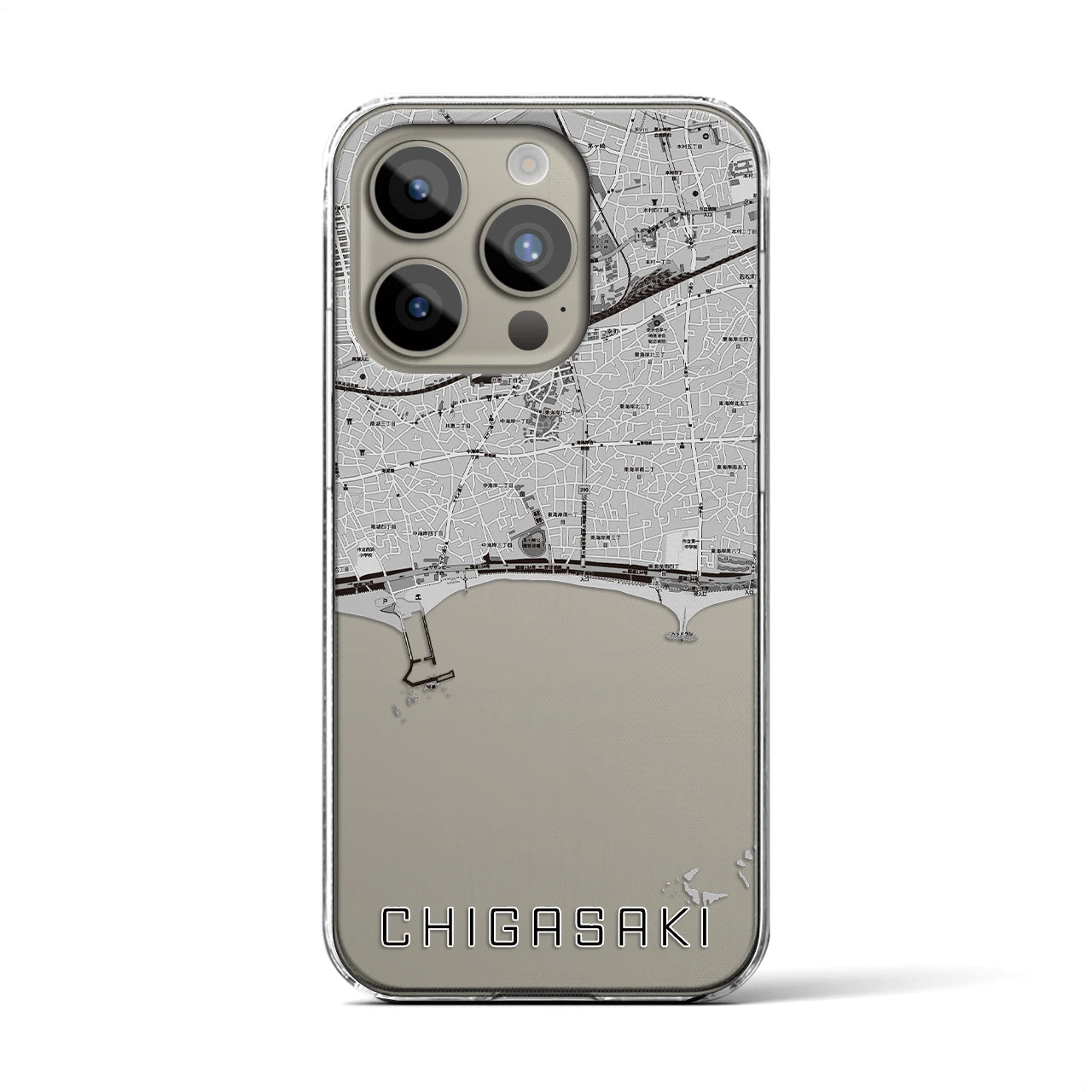 【茅ヶ崎(神奈川県)】地図柄iPhoneケース(クリアタイプ)