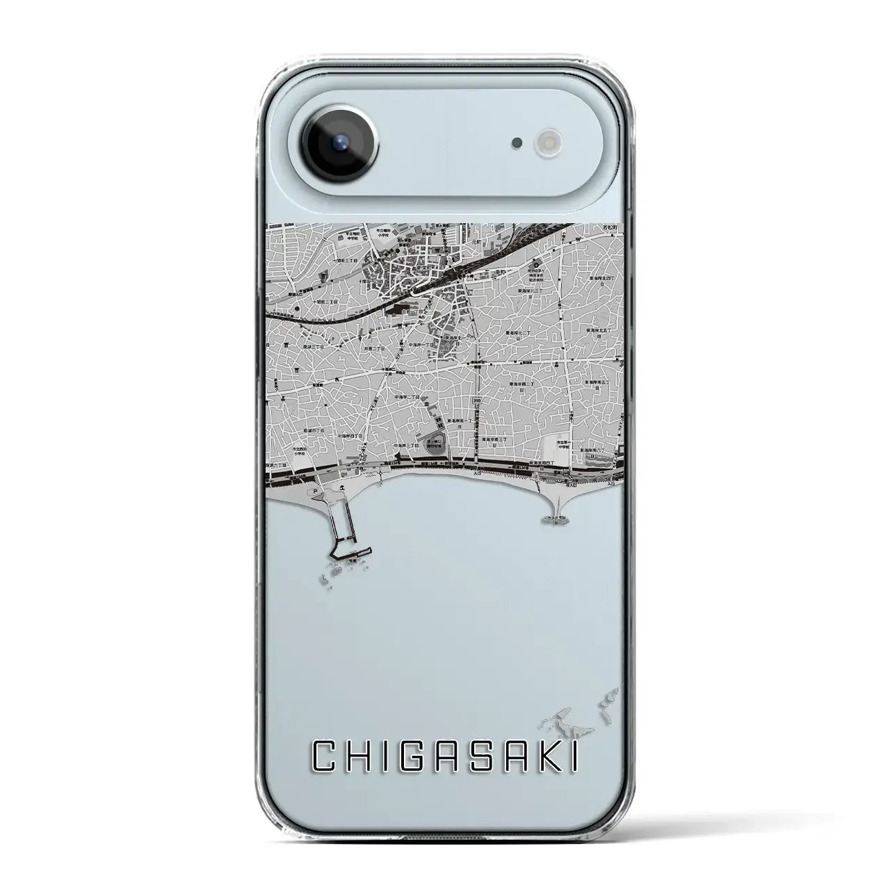 【茅ヶ崎(神奈川県)】地図柄iPhoneケース(クリアタイプ)