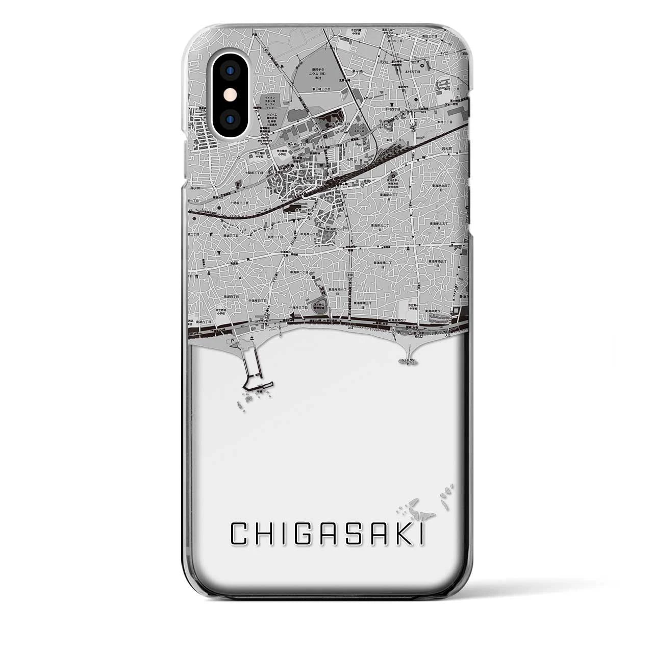 【茅ヶ崎(神奈川県)】地図柄iPhoneケース(クリアタイプ)