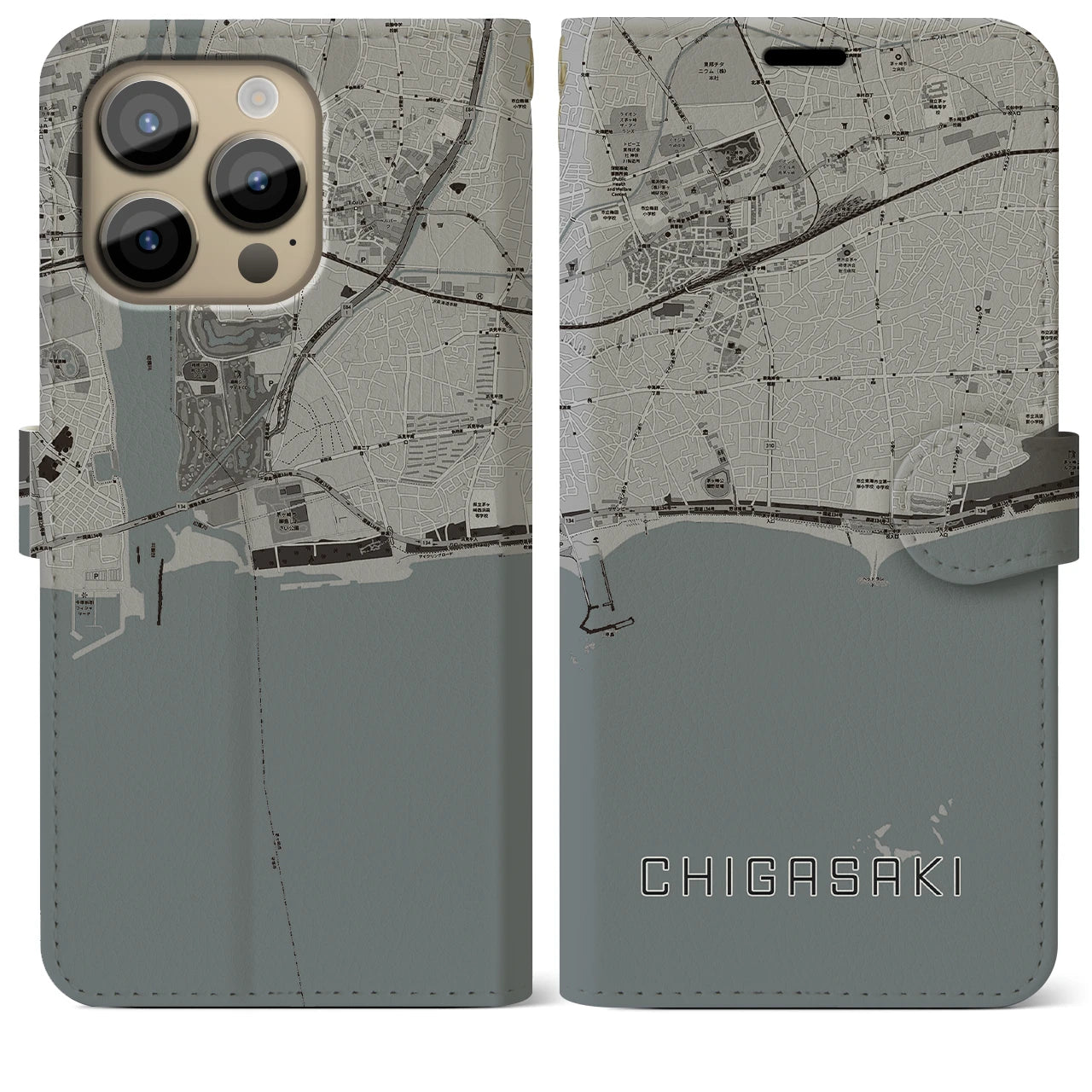 【茅ヶ崎(神奈川県)】地図柄iPhoneケース(手帳タイプ)