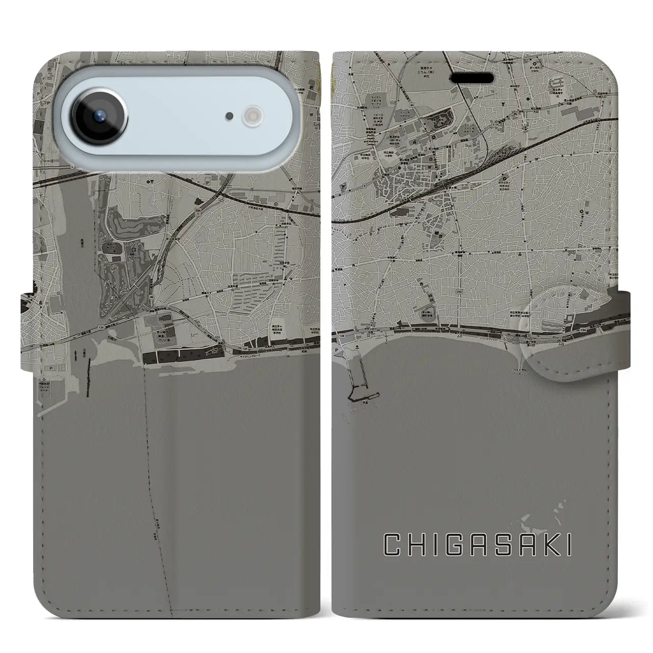 【茅ヶ崎(神奈川県)】地図柄iPhoneケース(手帳タイプ)