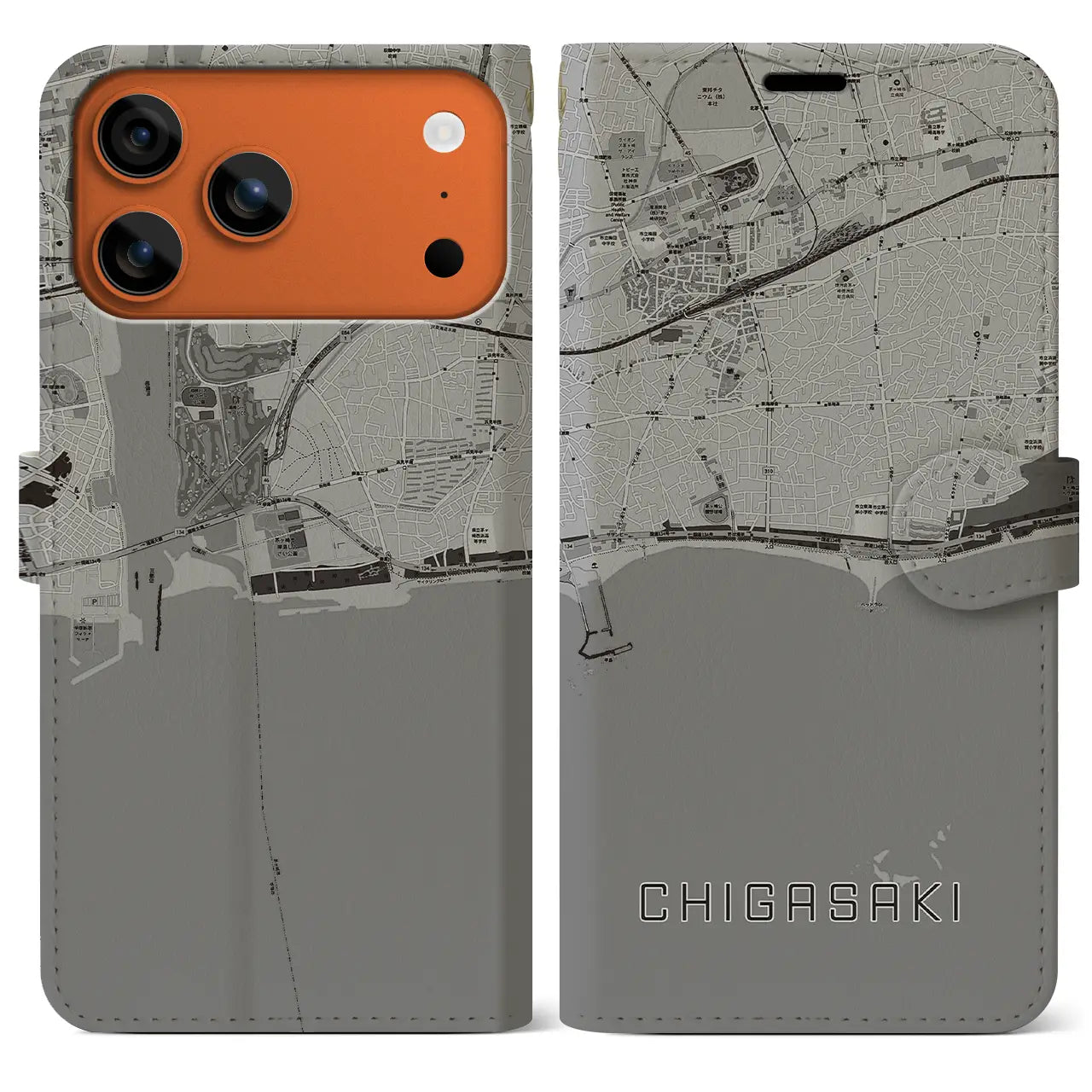 【茅ヶ崎(神奈川県)】地図柄iPhoneケース(手帳タイプ)