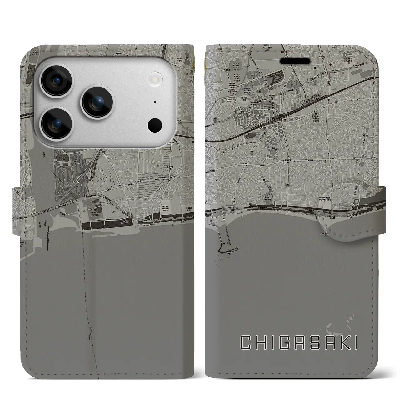 【茅ヶ崎(神奈川県)】地図柄iPhoneケース(手帳タイプ)