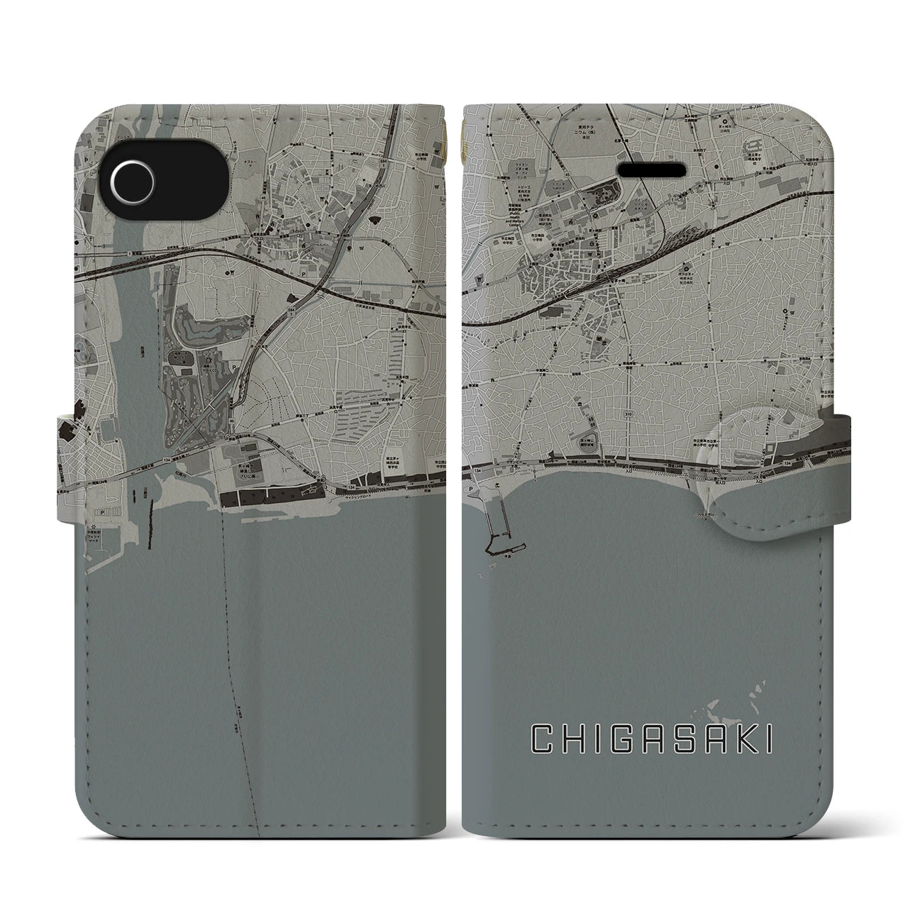 【茅ヶ崎(神奈川県)】地図柄iPhoneケース(手帳タイプ)