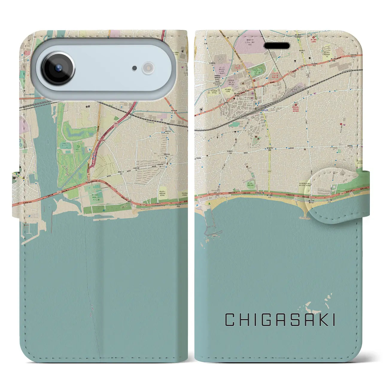 【茅ヶ崎(神奈川県)】地図柄iPhoneケース(手帳タイプ)