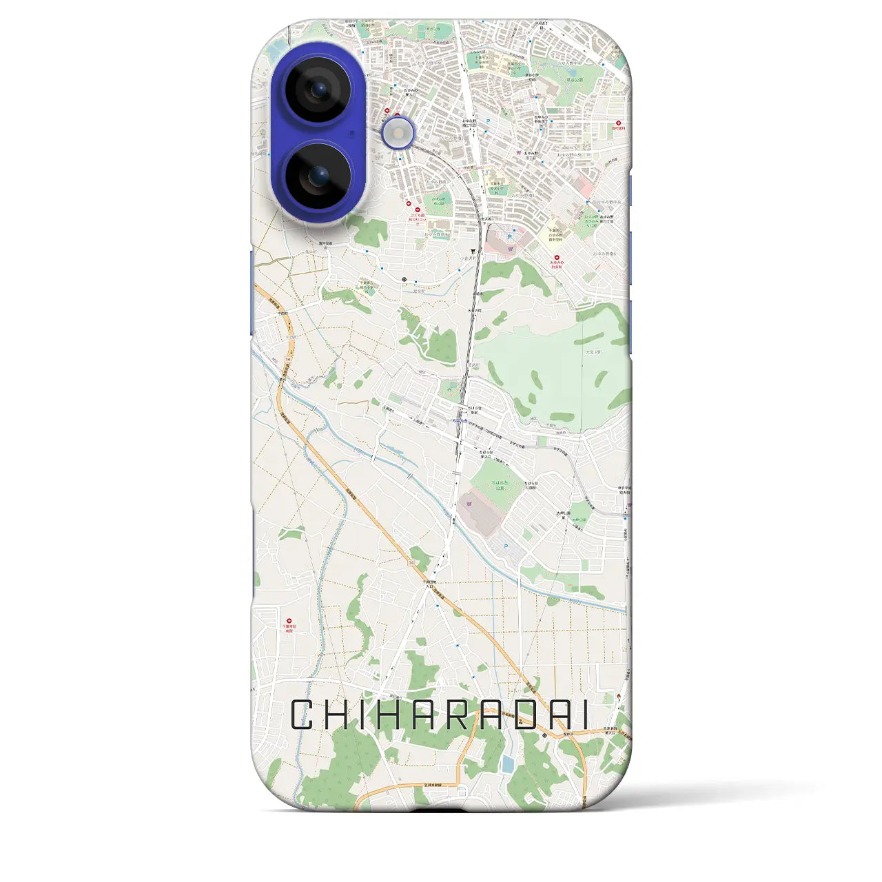 【ちはら台(千葉県)】地図柄iPhoneケース(バックカバータイプ)ブラック・iPhone 16 Pro Max 用