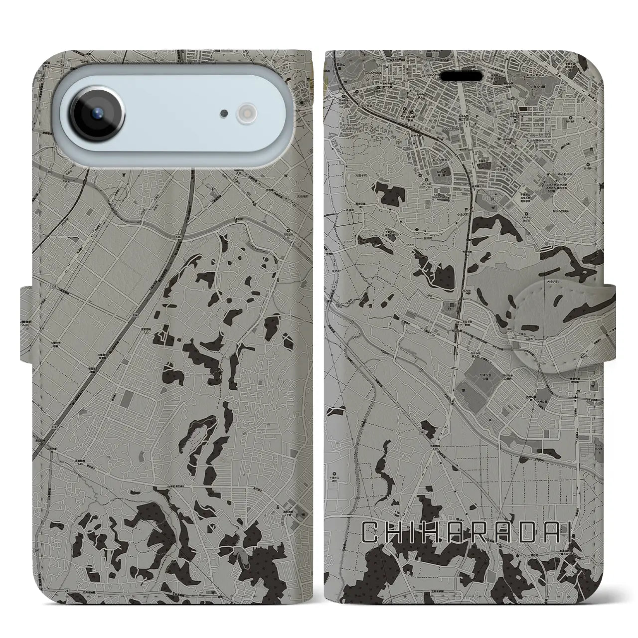 【ちはら台(千葉県)】地図柄iPhoneケース(手帳タイプ)