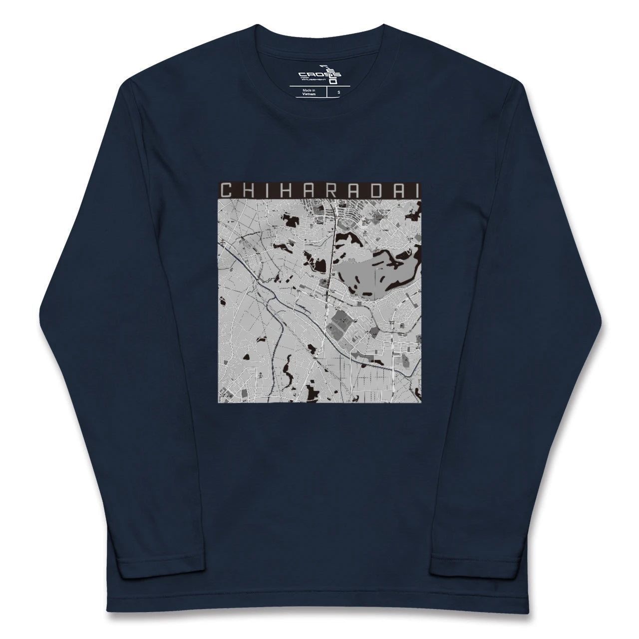 【ちはら台(千葉県)】地図柄ロングスリーブTシャツ