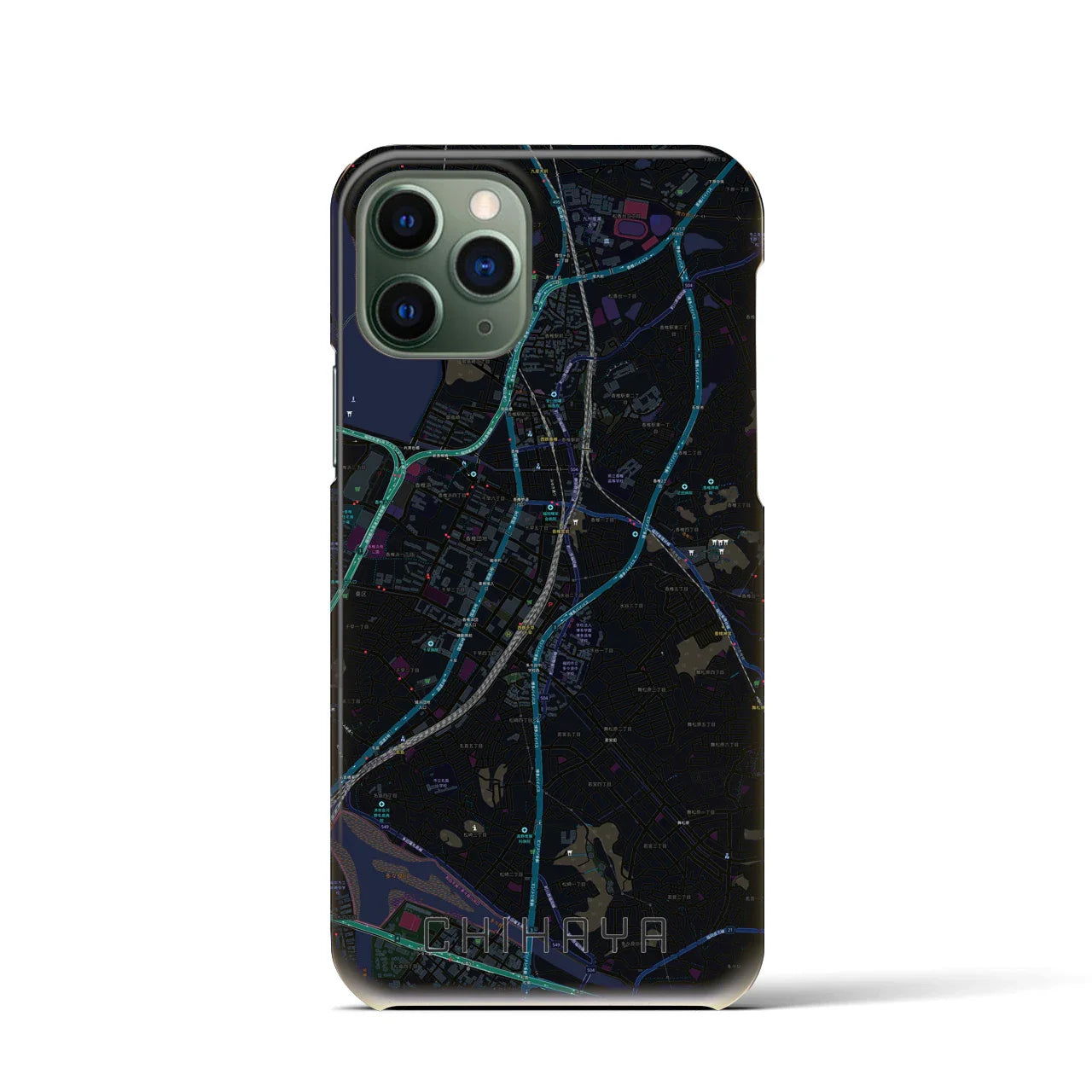 【千早(福岡県)】地図柄iPhoneケース(バックカバータイプ)