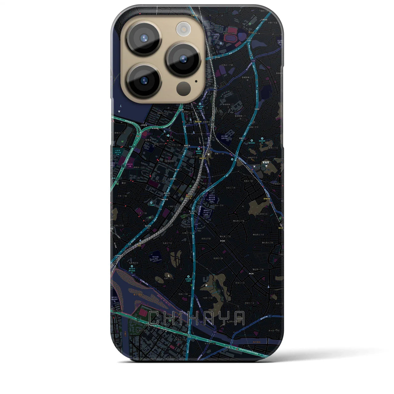 【千早(福岡県)】地図柄iPhoneケース(バックカバータイプ)
