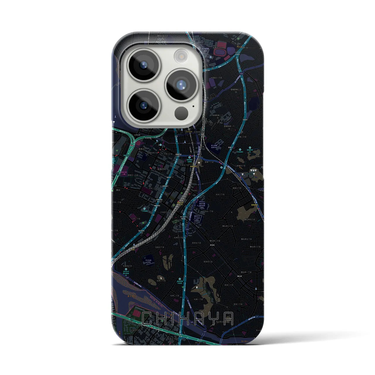 【千早(福岡県)】地図柄iPhoneケース(バックカバータイプ)
