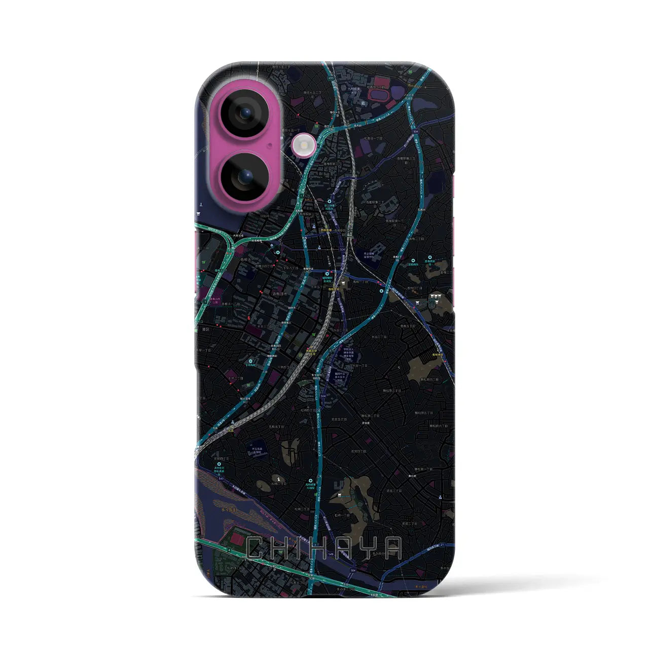 【千早(福岡県)】地図柄iPhoneケース(バックカバータイプ)