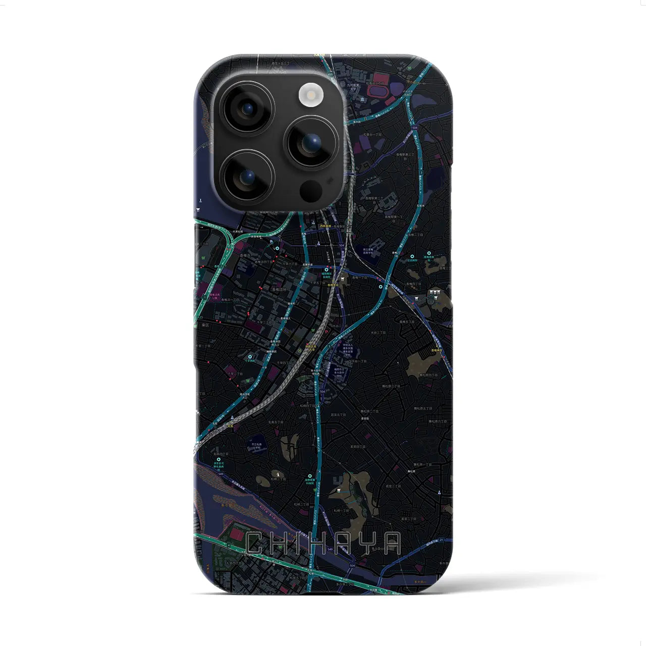 【千早(福岡県)】地図柄iPhoneケース(バックカバータイプ)