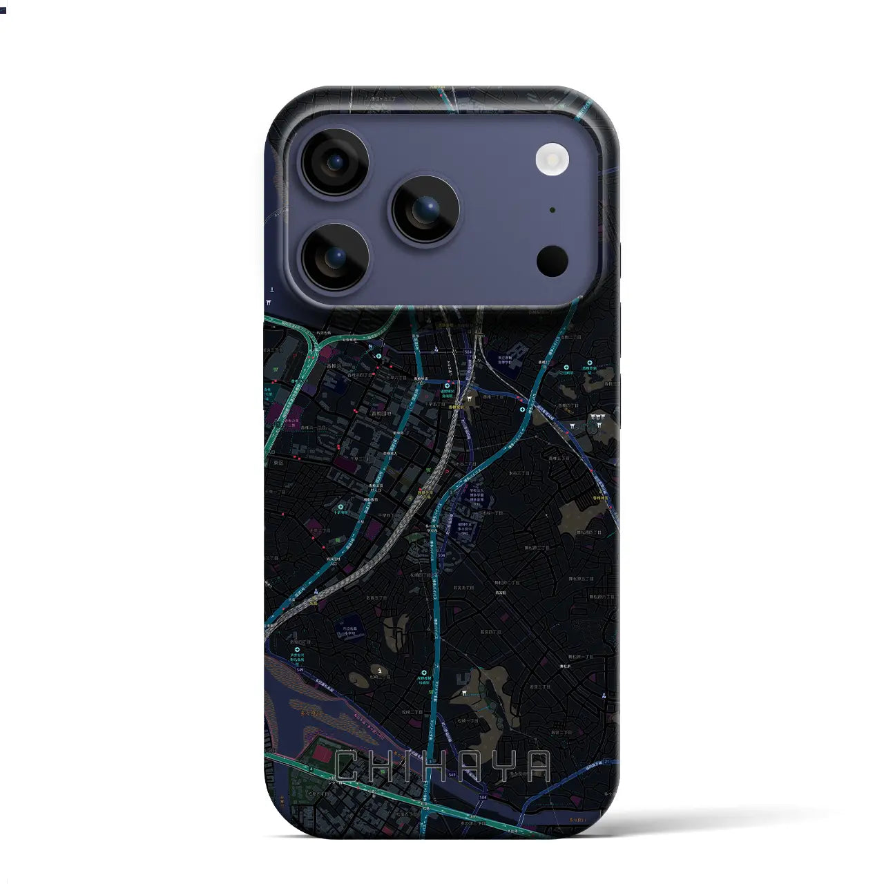 【千早(福岡県)】地図柄iPhoneケース(バックカバータイプ)