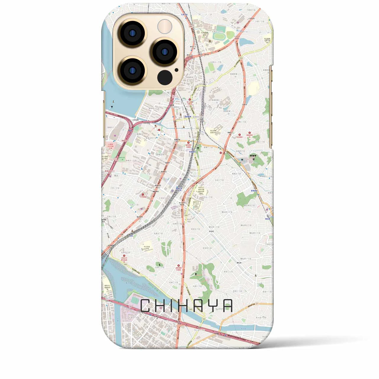 【千早(福岡県)】地図柄iPhoneケース(バックカバータイプ)