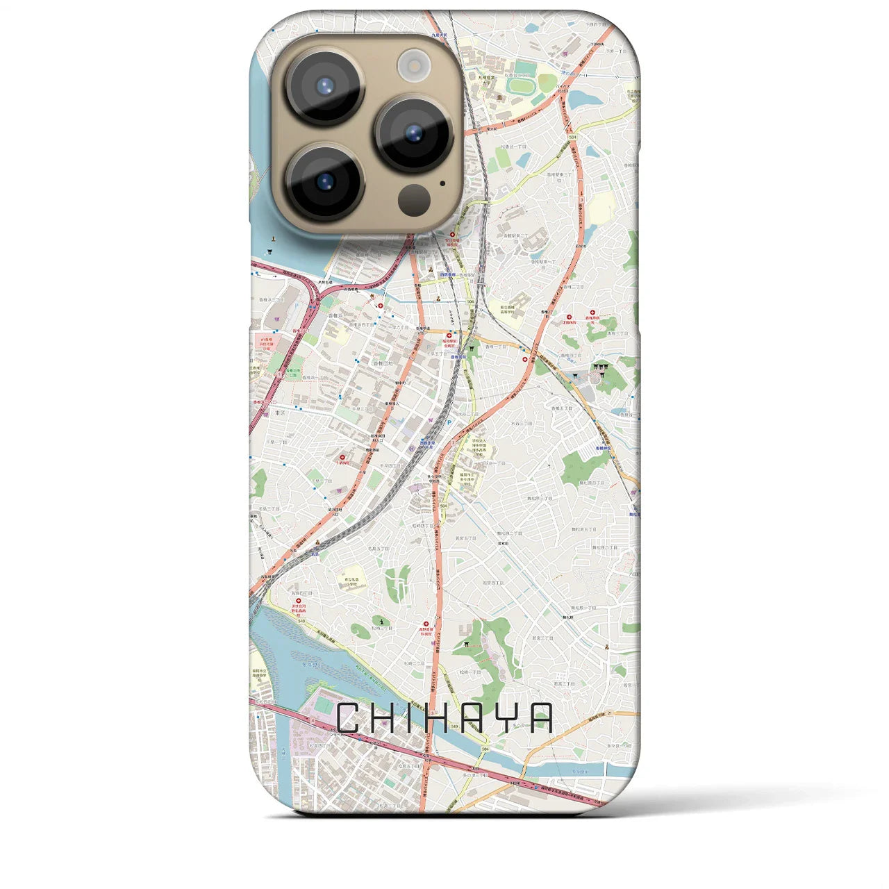 【千早(福岡県)】地図柄iPhoneケース(バックカバータイプ)